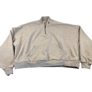 Gymshark Rest Day Sweats 1/2 Zip Gray Pullover Long Sleeve Woman's XXL